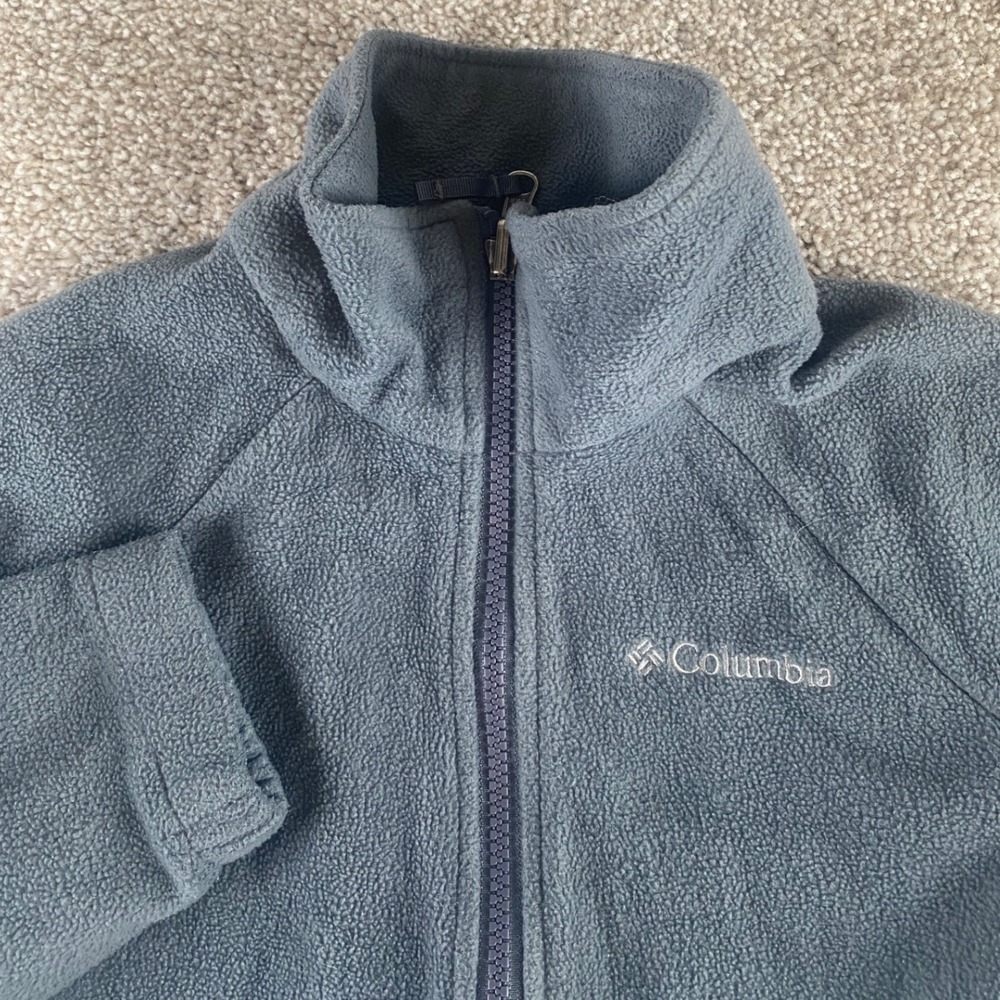 Columbia Boys Medium Blue Gray Omni-Heat Interchange Fleece Full Zip Jacket